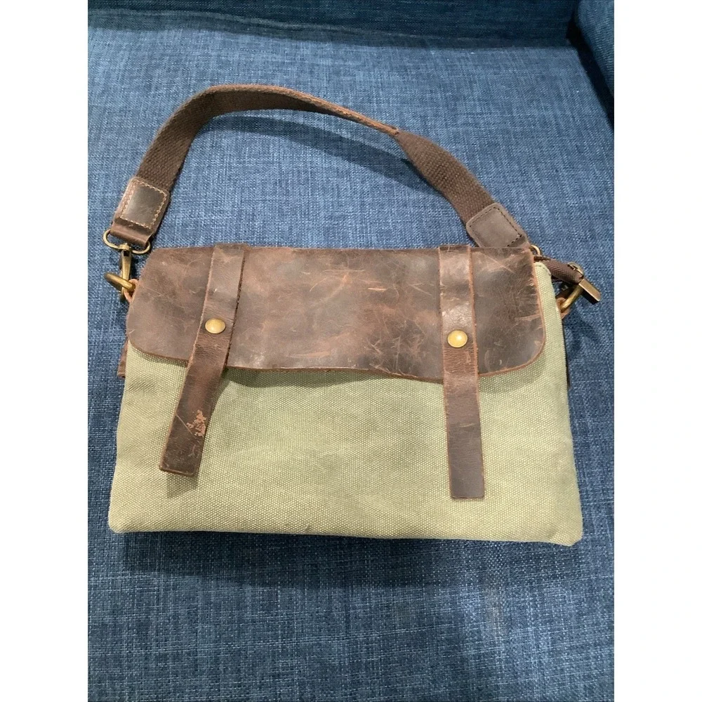 Mcmcc Marrakech Vintage Leather/Canvas Satchel Messenger  Bag
